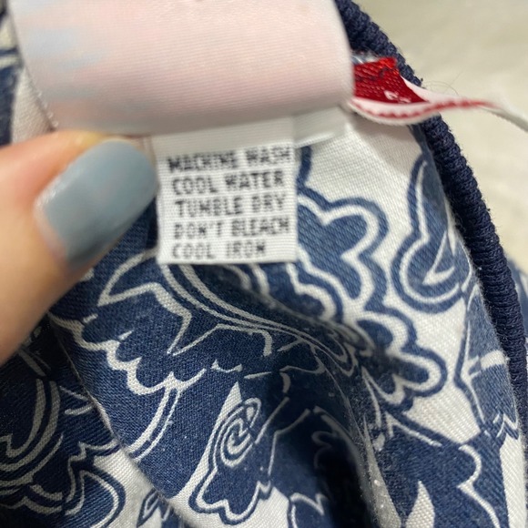 VTG TAIL Women's Lightweight Blue & White Floral Full Zip Bomber Jacket‎ Small - Picture 9 of 10